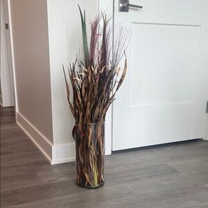 Elegant Brown and Green Decorative Vase by [Brand]